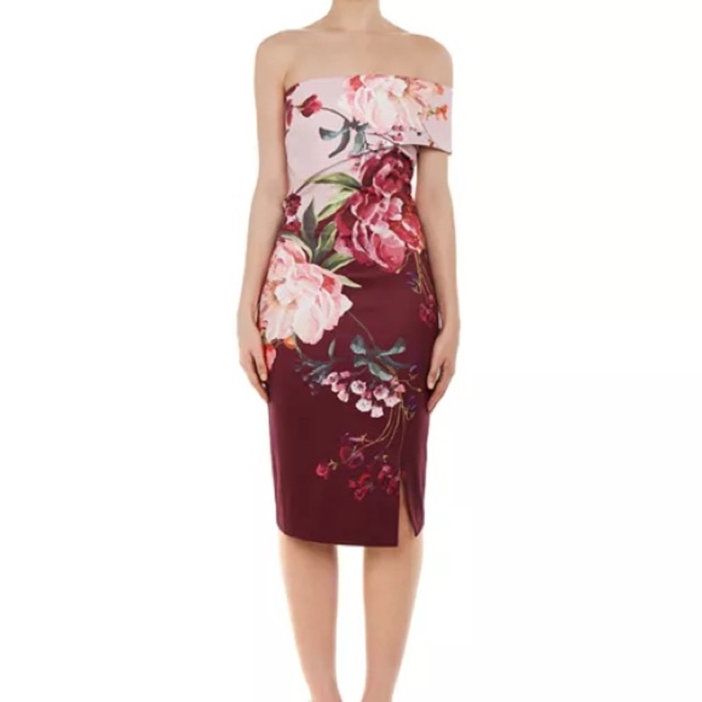 Ted Baker London Floral One Shoulder Dress ‘Irlina Serenity’